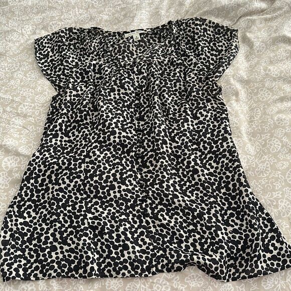 Banana Republic black dot silk blouse - Picture 1 of 5